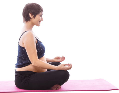 pregnant woman in transparent yoga pose smiling calmly - Download Free Stock Videos Pikwizard.com