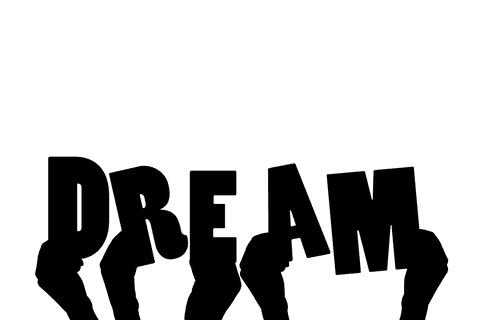 Stylized dream text hand illustration transparent background