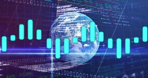 Global Financial Data and Analytics Concept with Earth - Download Free Stock Images Pikwizard.com