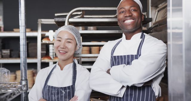 Professional Chefs Smiling in Commercial Kitchen - Download Free Stock Images Pikwizard.com