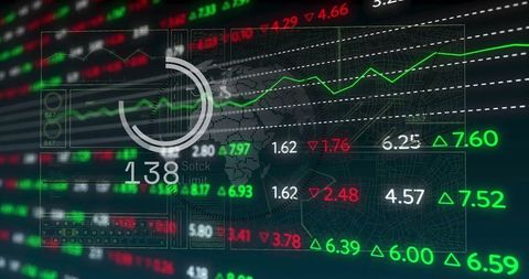 Futuristic financial chart showing market trends and analytics