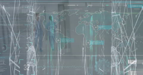 Futuristic Healthcare Technology with Global Data Overlay