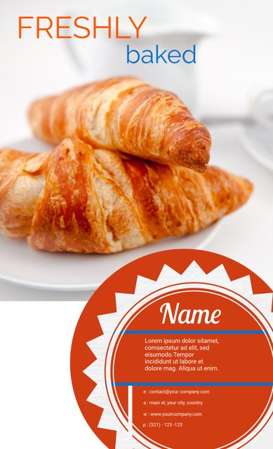 Promotion for Café Featuring Freshly Baked Golden Croissants - Download Free Stock Templates Pikwizard.com