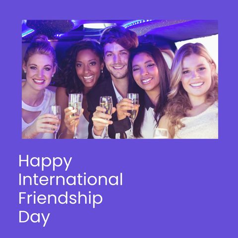 Happy Diverse Friends Celebrating International Friendship Day