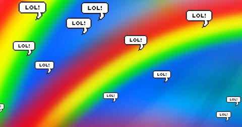 Colorful Meme-Like Speech Bubbles on Vibrant Rainbow Background - Download Free Stock Images Pikwizard.com