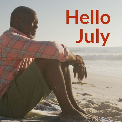 senior man enjoying tranquil beach in july - Download Free Stock Templates Pikwizard.com