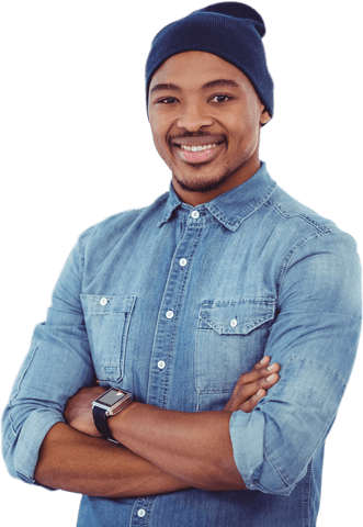 smiling african american man with beanie on transparent background - Download Free Stock Videos Pikwizard.com