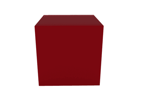 Red cube illustration on transparent background for digital design