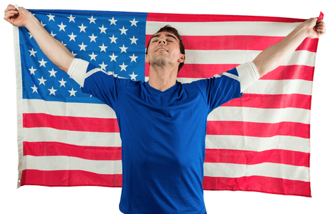 proud american fan holding usa flag transparent background - Download Free Stock Videos Pikwizard.com