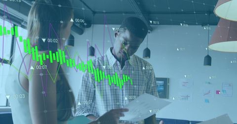 Collaborative Business Analysis with Digital Overlay in Office Setting - Download Free Stock Images Pikwizard.com