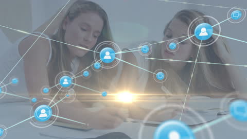 Women Engaging with Digital Connectivity Concept