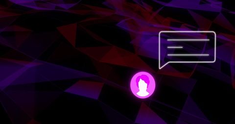 Neon Social Media Interface with User Icon and Messages - Download Free Stock Images Pikwizard.com