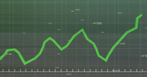 Financial Growth Chart with Dynamic Green Line on Grid Overlay - Download Free Stock Images Pikwizard.com