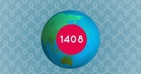 Rotating Globe and Follower Counter Conceptualizing Social Media Growth