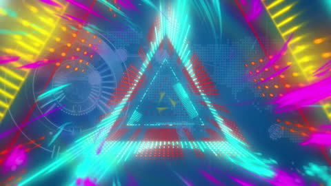 Colorful Light Trails with Abstract Geometric Shapes