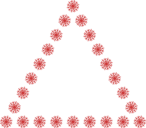transparent triangle formed by red snowflakes on clear background - Download Free Stock Videos Pikwizard.com