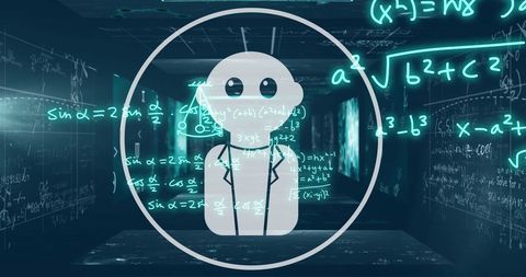 AI Chatbot with Mathematical Equations Background - Download Free Stock Images Pikwizard.com