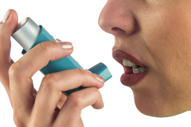 Transparent Close Up of Woman Using Asthma Inhaler - Download Free Stock Videos Pikwizard.com