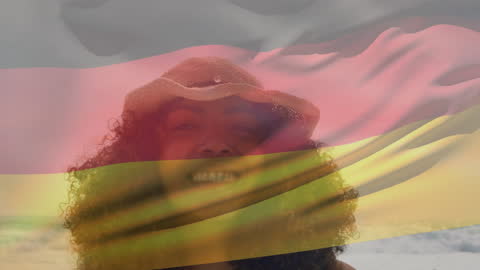 Joyful Celebration with Ethnic Flag Overlay