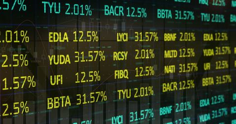 Digital Stock Market Ticker Display with Financial Statistics - Download Free Stock Images Pikwizard.com