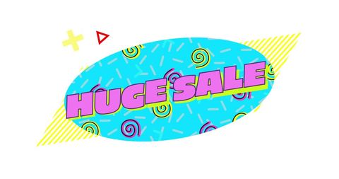 Retro Huge Sale Announcement Background with Vibrant Colors - Download Free Stock Images Pikwizard.com