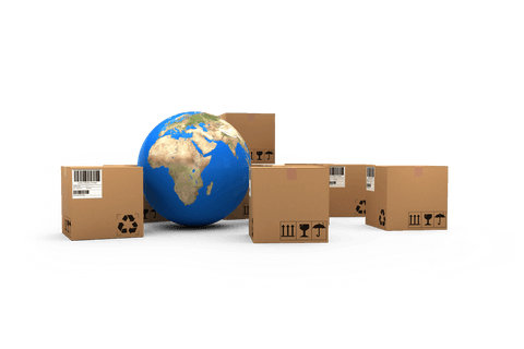 Transparent Globe with Cardboard Boxes Illustrating Global Shopping Concept - Download Free Stock Videos Pikwizard.com