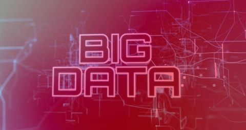 Glowing Neon BIG DATA with Futuristic Digital Network