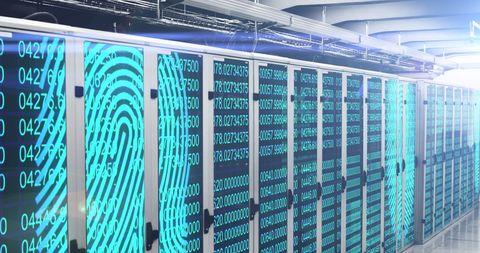 Fingerprint Scanning on Servers in Data Center Networks - Download Free Stock Images Pikwizard.com