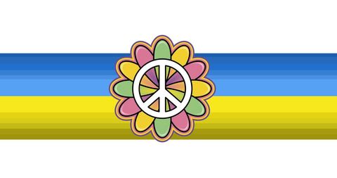 colorful peace symbol on vibrant ukraine flag background - Download Free Stock Images Pikwizard.com