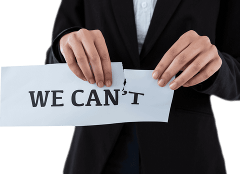 businesswoman tearing we can't paper for motivation - Download Free Stock Videos Pikwizard.com