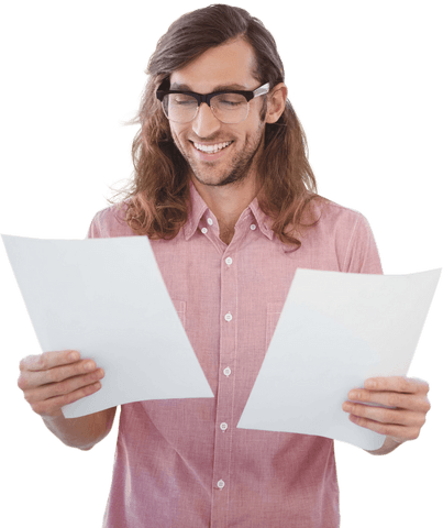 happy professional review document with cheerful expression transparent - Download Free Stock Videos Pikwizard.com