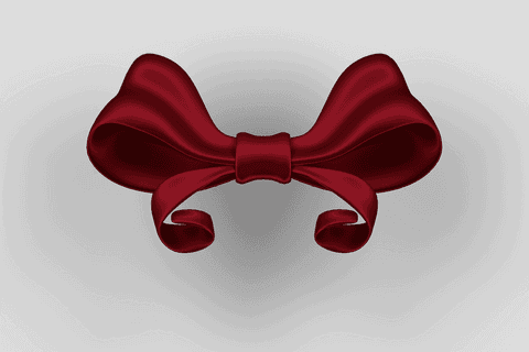 Red bow illustration with transparent background for festive use