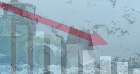 Declining Economic Trends with Landfill Operation Overlay - Download Free Stock Images Pikwizard.com