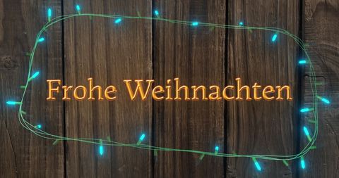 Merry Christmas Text and Fairy Lights on Wooden Background - Download Free Stock Images Pikwizard.com