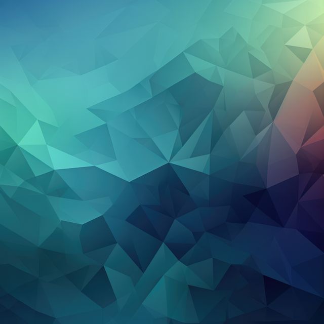 Green and blue polygon background, created using generative ai technology. Abstract background, shapes, pattern, digitally generated image.