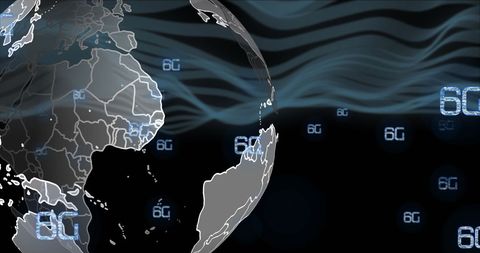 6G Data Processing on Global Scale with Digital World Graphics - Download Free Stock Images Pikwizard.com