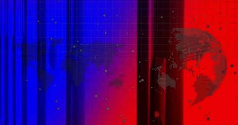 Futuristic Global Map with Vibrant Gradient Bars