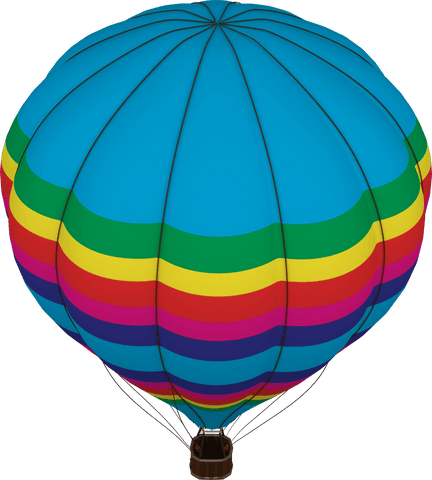 transparent turquoise hot air balloon with colorful stripes - Download Free Stock Videos Pikwizard.com