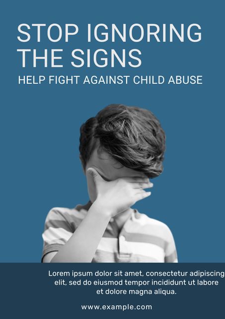 Image portraying a young child covering their face, symbolizing the emotional pain and distress associated with child abuse. Ideal for campaigns, NGOs, and social organizations focused on child protection, raising awareness of child abuse, advocacy work, and educational purposes. Perfect for flyers, posters, social media posts, and awareness events.