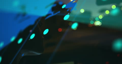 Abstract Global Connections and Digital Interface Overlay