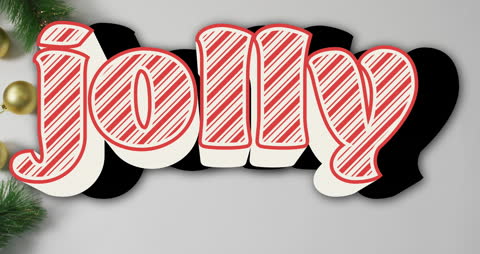 Christmas Jolly Text with Festive Theme