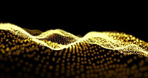 Yellow Dots Forming Dynamic Mesh on Black Background - Download Free Stock Images Pikwizard.com