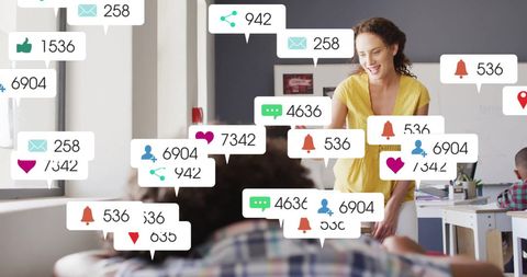 Interactive learning with digital icons in modern classroom