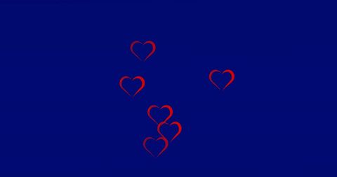 Red Heart Shapes on Blue Background Holographic Illustration - Download Free Stock Images Pikwizard.com
