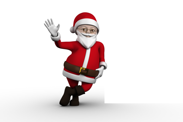 Transparent Background Cartoon Santa Claus Waving Adorable Illustration Character - Download Free Stock Videos Pikwizard.com