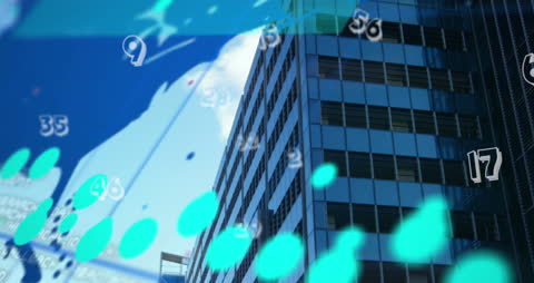 Animated Globe with Data in Urban Landscape