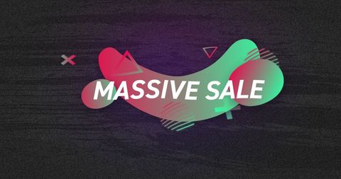 Massive sale graphic with colorful abstract design