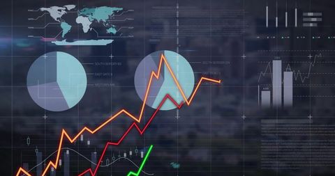 Financial Data Processing Over Cityscape with Global Business Connections - Download Free Stock Images Pikwizard.com
