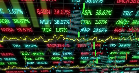 Dynamic Stock Market Tickers with Fluctuating Graphs - Download Free Stock Images Pikwizard.com