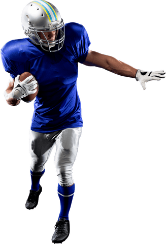 Transparent american football player in action
